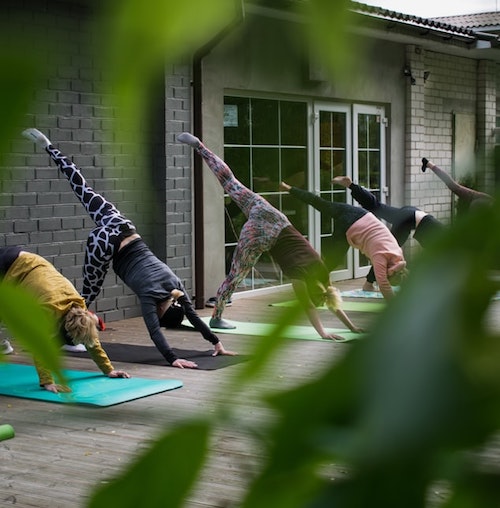 Women fighting post divorce depression with yoga