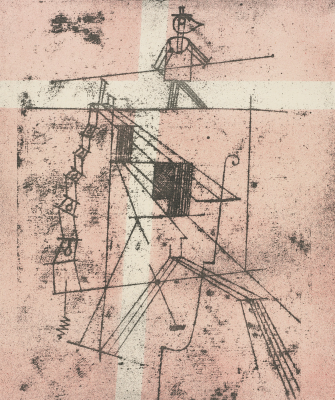 Abstract line drawing of a figure balancing on intersecting lines, symbolizing tension and balance when dividing assets in divorce.